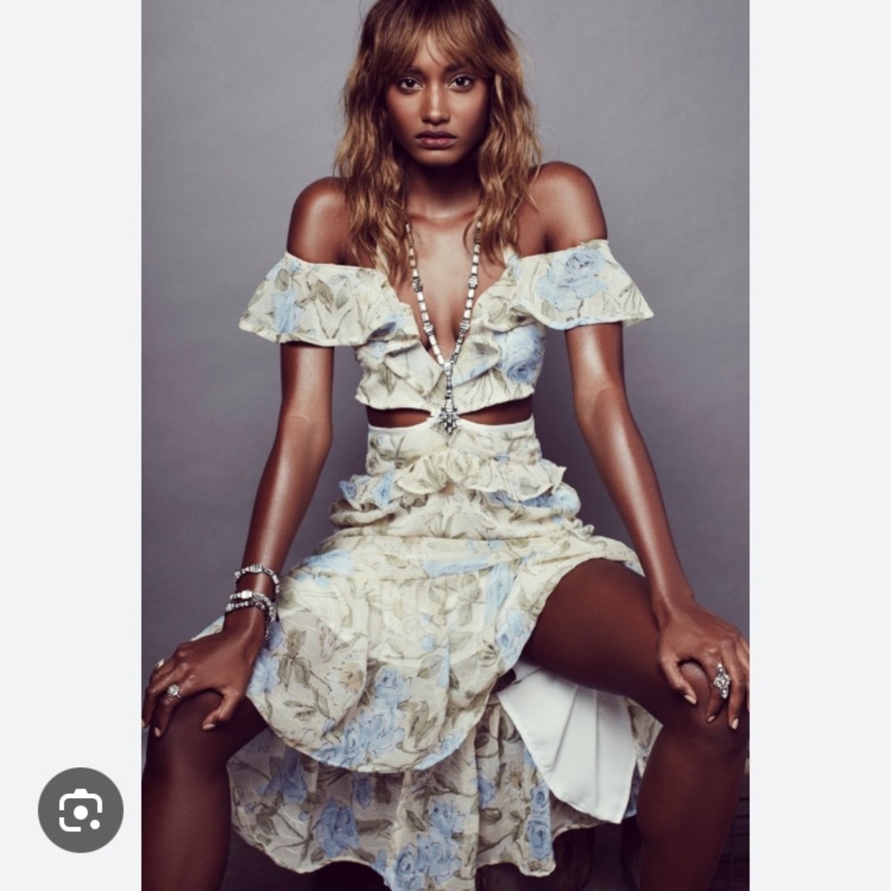 For Love and Lemons Free People Floral Off-Shoulder Maxi Dress S - Picture 11 of 13